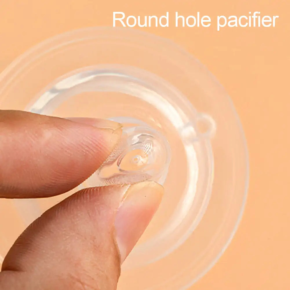 Baby Silicone Pacifier Wide Neck Soft Spiral Teat Nipple Circle Hole Cross Hole Baby Care Bottles Natural Flow Nipples BPA Free