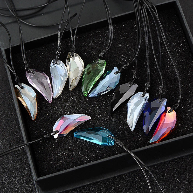 Women Men's  Wolf's Tooth Necklace Crystal Natural Stone Pendant Jewelry Gift