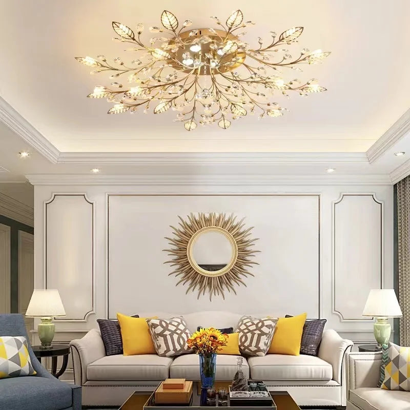 American retro crystal Ceiling lamp minimalist room bedroom dining room Nordic creative LED Ceiling lamp indoor lighting fixture