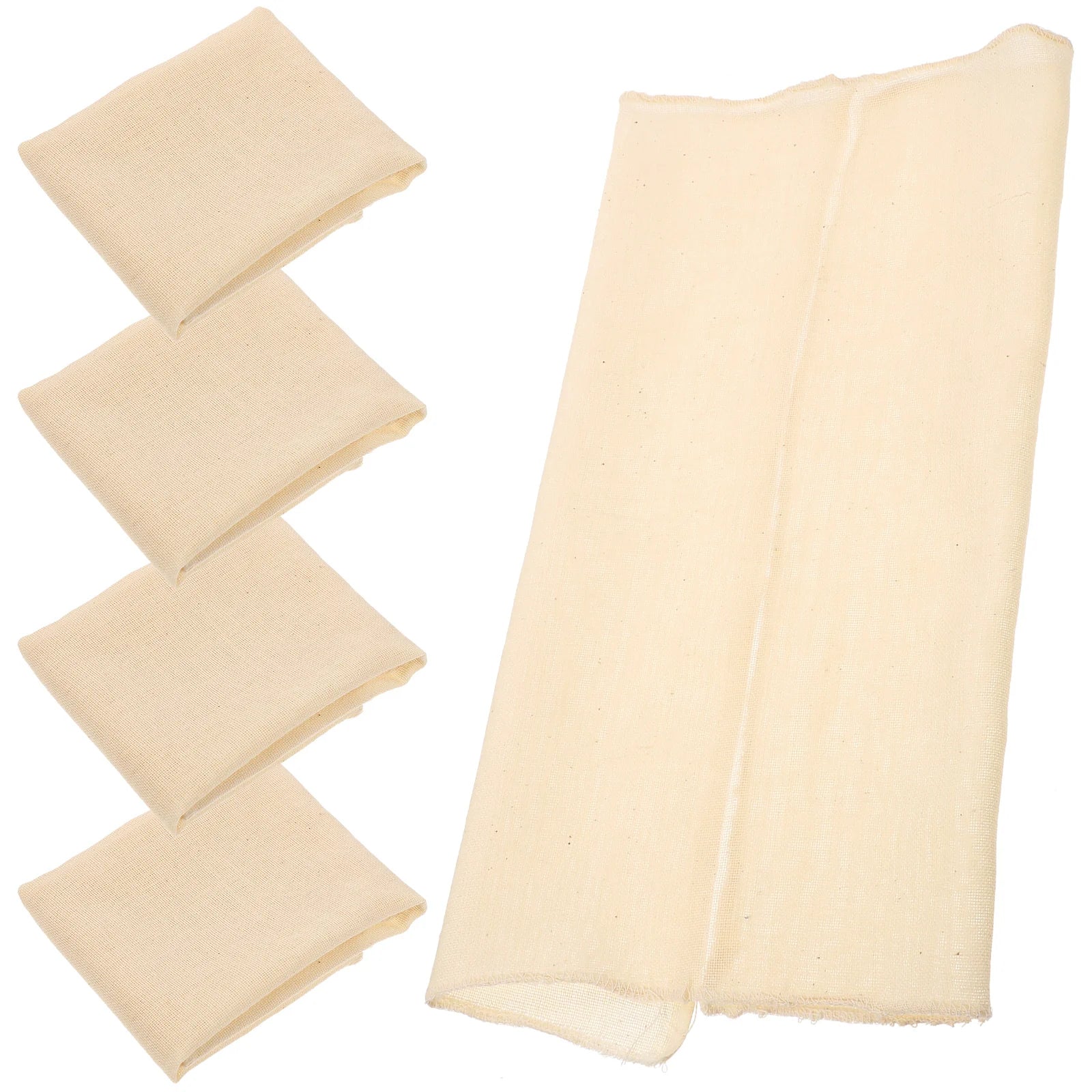 5Pcs Pure Cotton Cheesecloth Tofu Cloth Reusable Cotton Fabric Hemmed Cheese Cloth Colander Strainer Filter Cloth Kitchen Dining