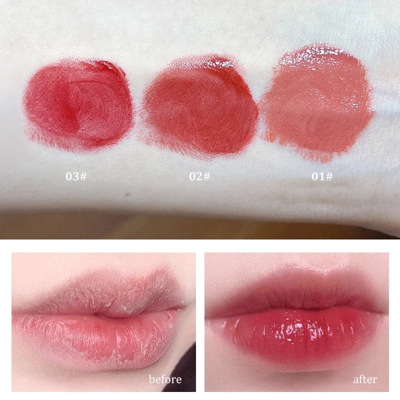 Cute Fruit Lip Balm Peach Tea Color Lip Gloss Natural Lasting Moisturizing Lighten Lip Lines Color Changing Jelly Plump Lip Care