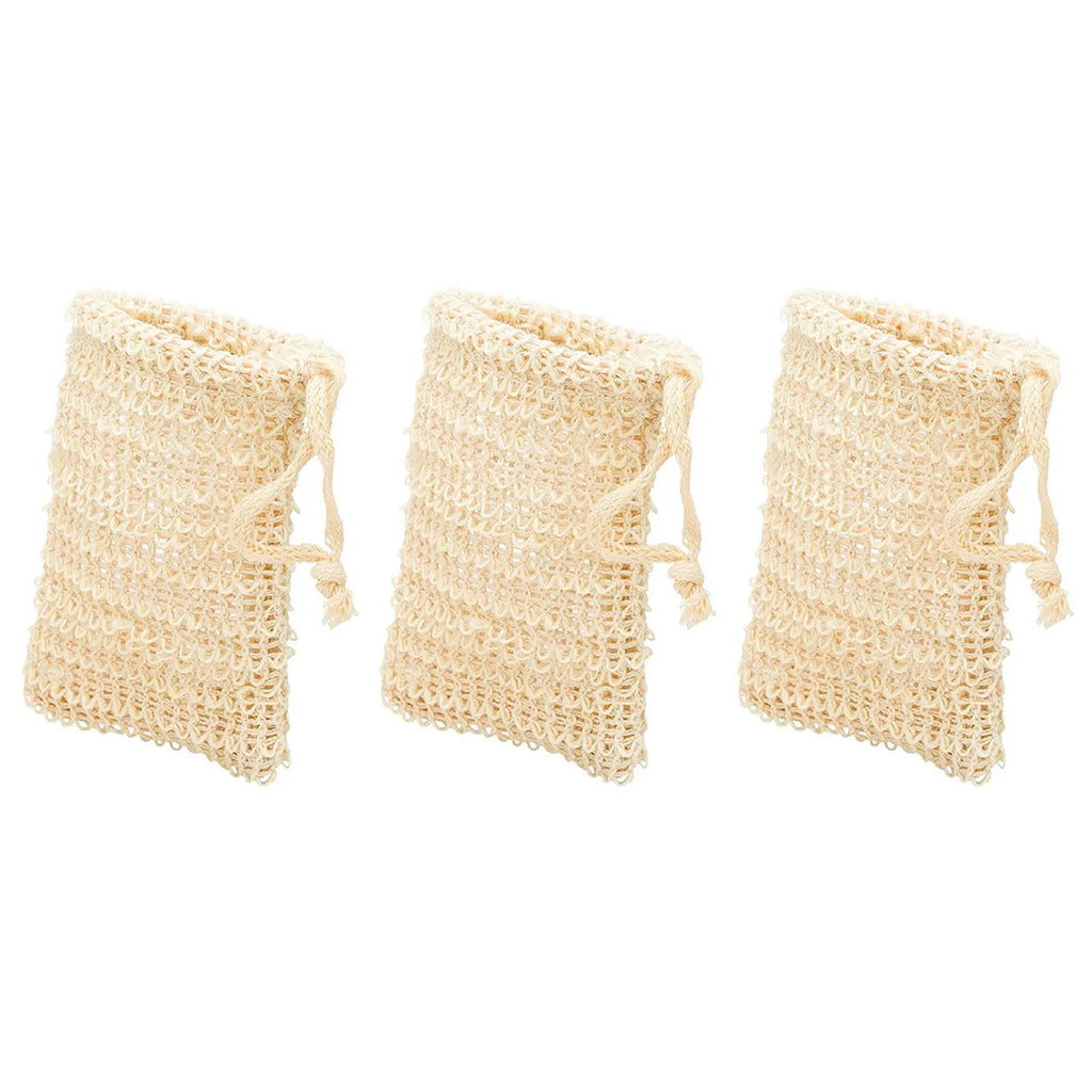 1-20pcs Natural Sisal Soap Bags Shower Bath Exfoliating Soap Saver Pouch Holder for Bath & Shower Use Soap Packaging Mesh Bags ﻿
