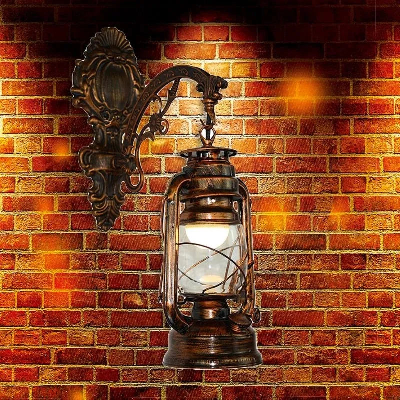 2025 New Vintage LED Wall Lamp Barn Lantern Retro Coal Oil Wall Light European Antique Style