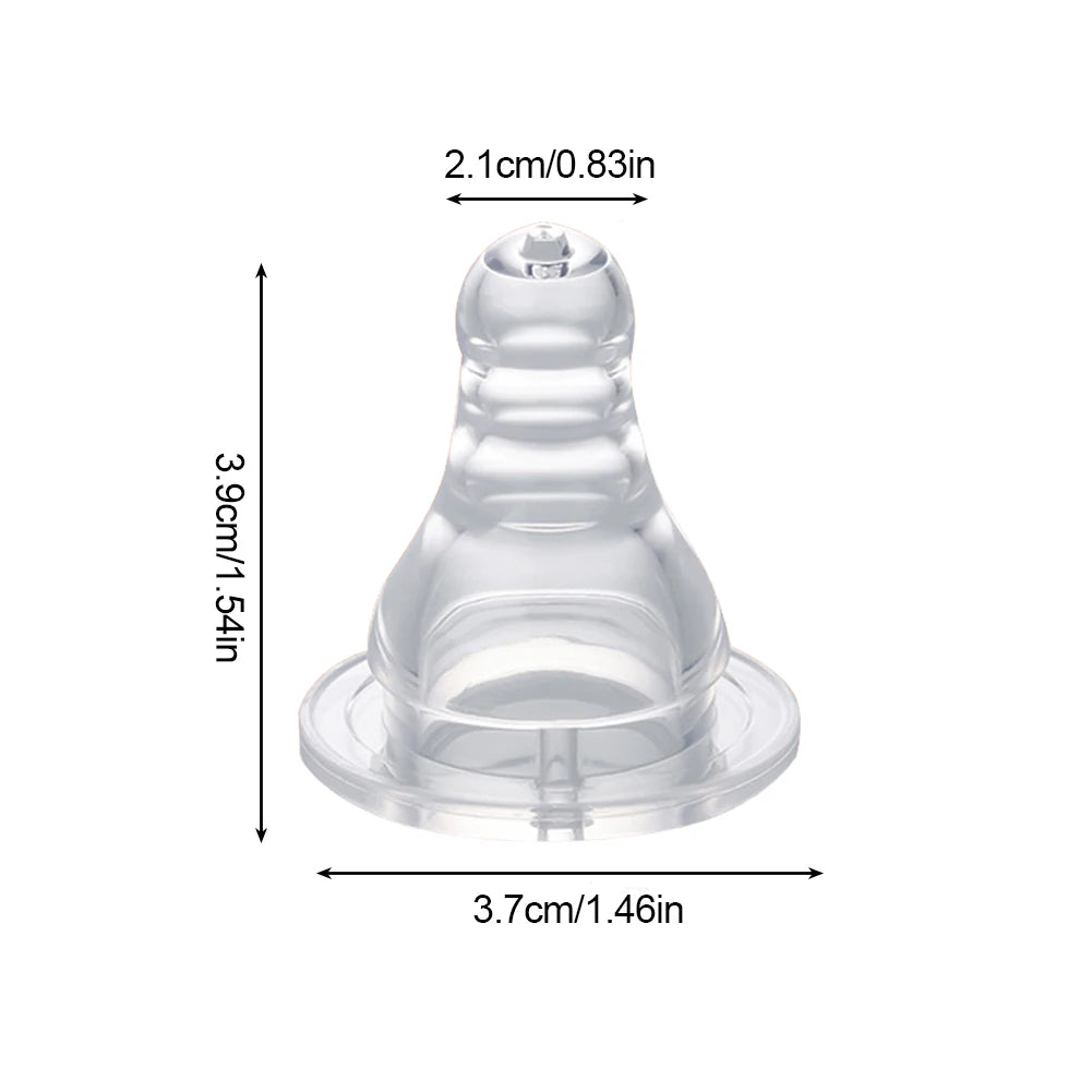 Baby Silicone Pacifier Wide Neck Soft Spiral Teat Nipple Circle Hole Cross Hole Baby Care Bottles Natural Flow Nipples BPA Free
