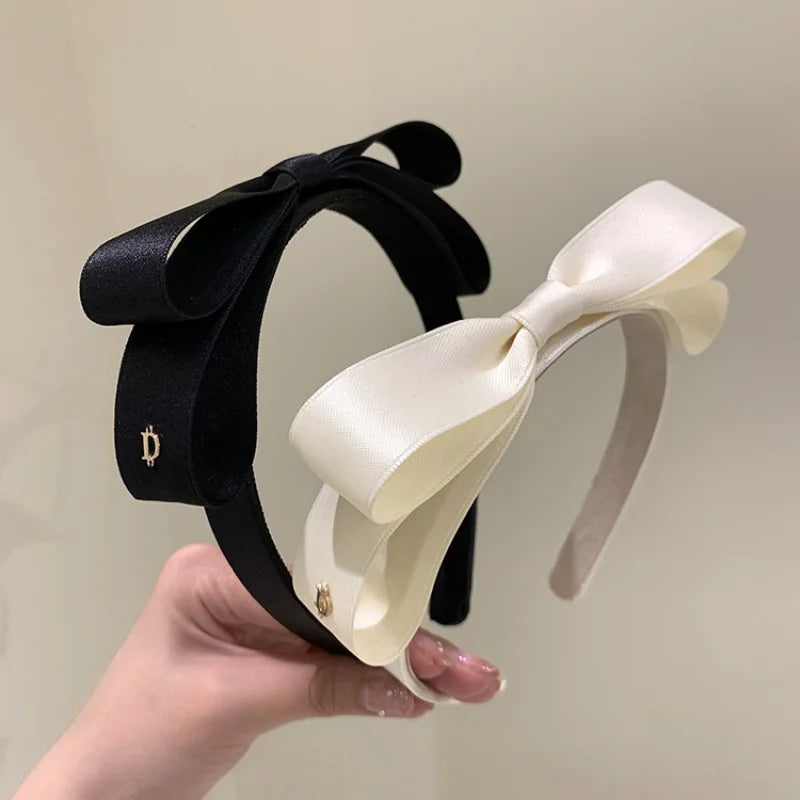 One bow hair band, black narrow-edge thin head band, D-letter high cranial top pressure hair bundle