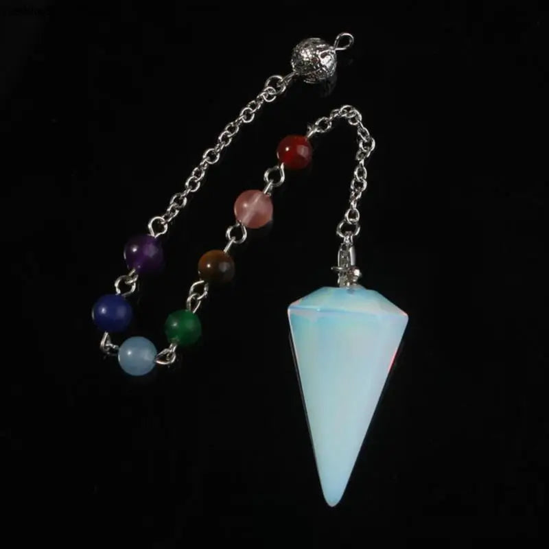 Healing Pendulum For Divination Pink Quartz Pendulums Biolocation Natural Gem Stone Chain Men Reiki Crystal Pendant