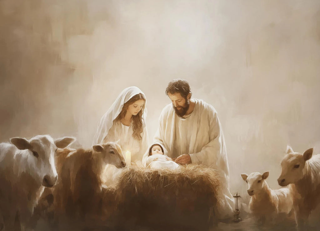 Christian Holy Jesus Nativity Virgin Mary Christmas Artwork Poster and Prints Canvas Painting Wall Pictures Home Dorm Decor