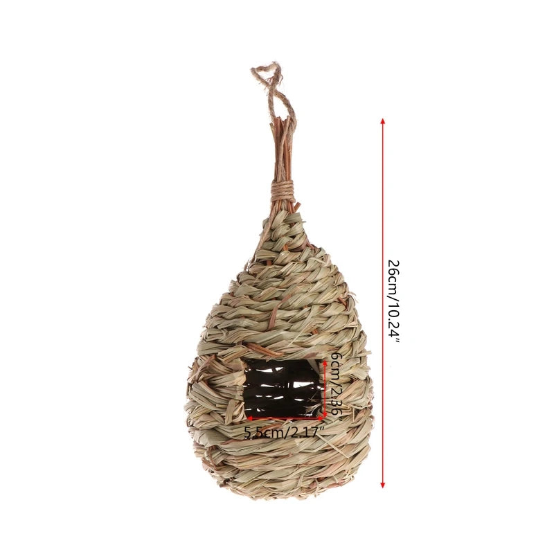 19 Birds Nest Bird Cage Natural Grass Egg Cage Bird House Outdoor Decorative Weaved Hanging Parrot Nest Houses Pet Bedroom