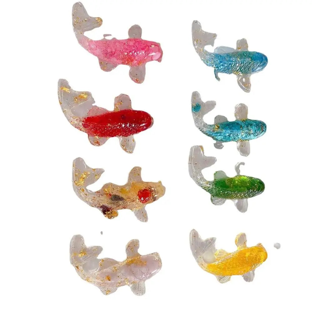1PC Natural Crystal Crushed Stone Koi Fish Figure Ornament Drip Gel Small Goldfish Gifts Desktop Beautiful Jewelry