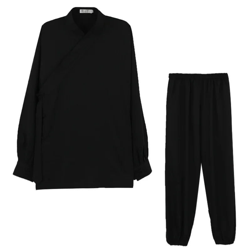 Women Chinese Traditional Cotton Linen Clothing Wudang Tai Chi Practice Martial Art Uniform Taoist Kung Fu Top and Pants Set