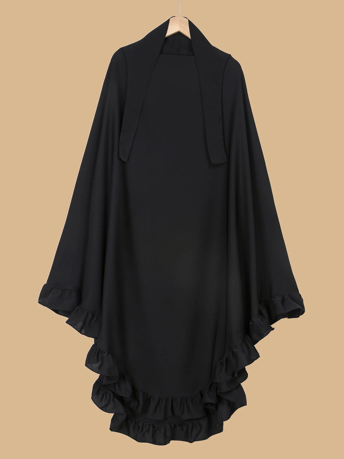 Women Plain Prayer Shawl Wraps Instant Scarf Hijab Large Single Layer Wooden Ear Border Clothing  Abaya Muslim Headscarf