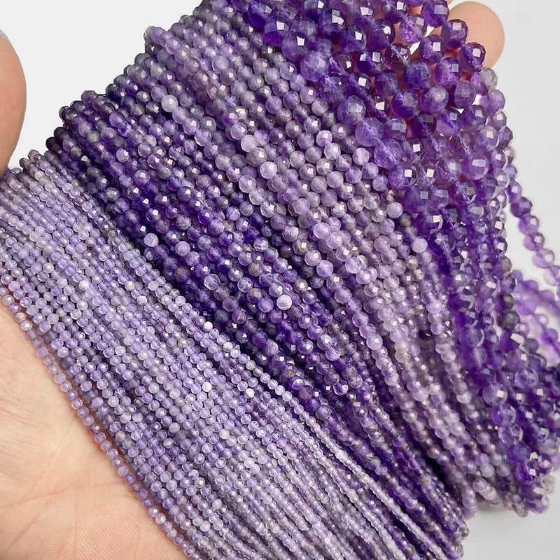 Faceted Natural 2 3 mm Stone Bead Zircon Rose Quartzs Amethysts Rubys Agates Seed Beads for Jewelry Making Beadwork DIY Supplies