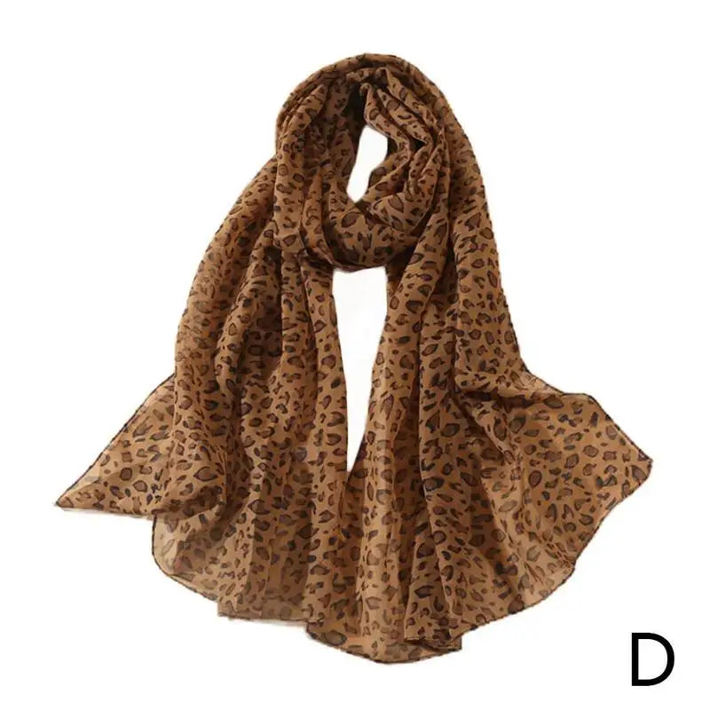 Fashion Leopard Printed Shawl For Women Long Wide Chiffon Scarves Muslim Costumes Accessories Spring Summer Lady Hijab Wraps