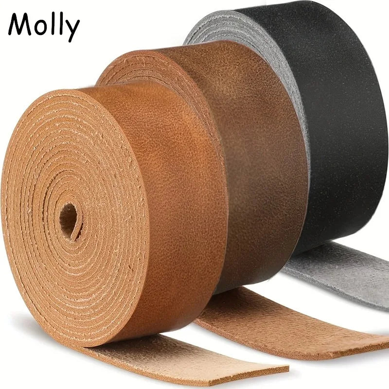 5cmx2m Crazy Horse Leather Belt PU Leather Straps Roll Flat Leather Lacing for DIY Crafts Jewelry Making Belt Wrapping Braiding