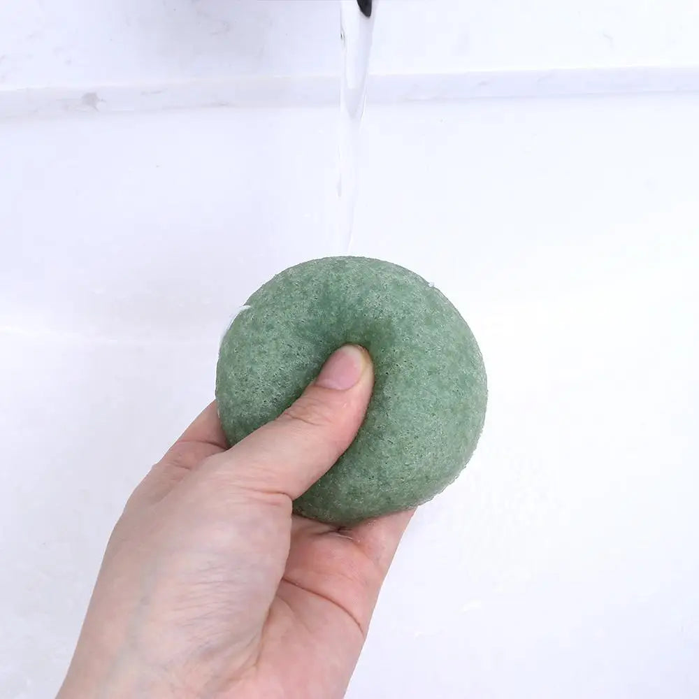 Soft Texture Face Wash Puff Konjac Cleaning Sponge Round Face Wash Cleaning Sponge Natural Fiber Facial Cleansing Exfoliator