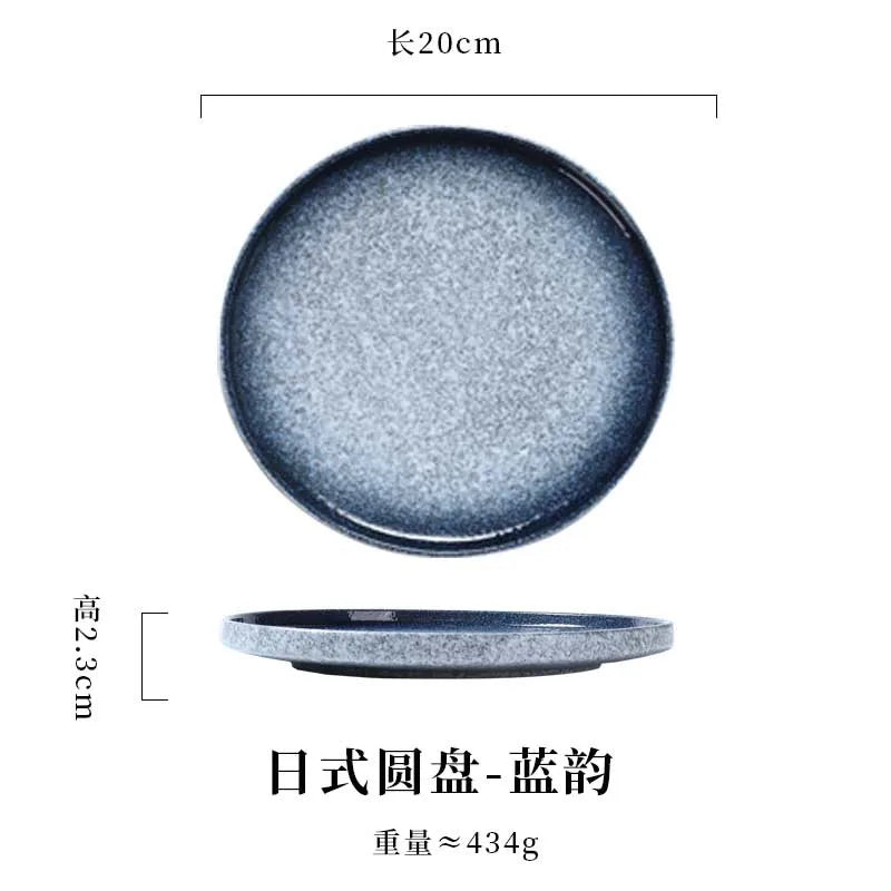 Japanese Style Ceramic Pasta Dish, Steak Plate, Western Cuisine Plate, Household Plate Ins, Tableware for Hotel and Commercial