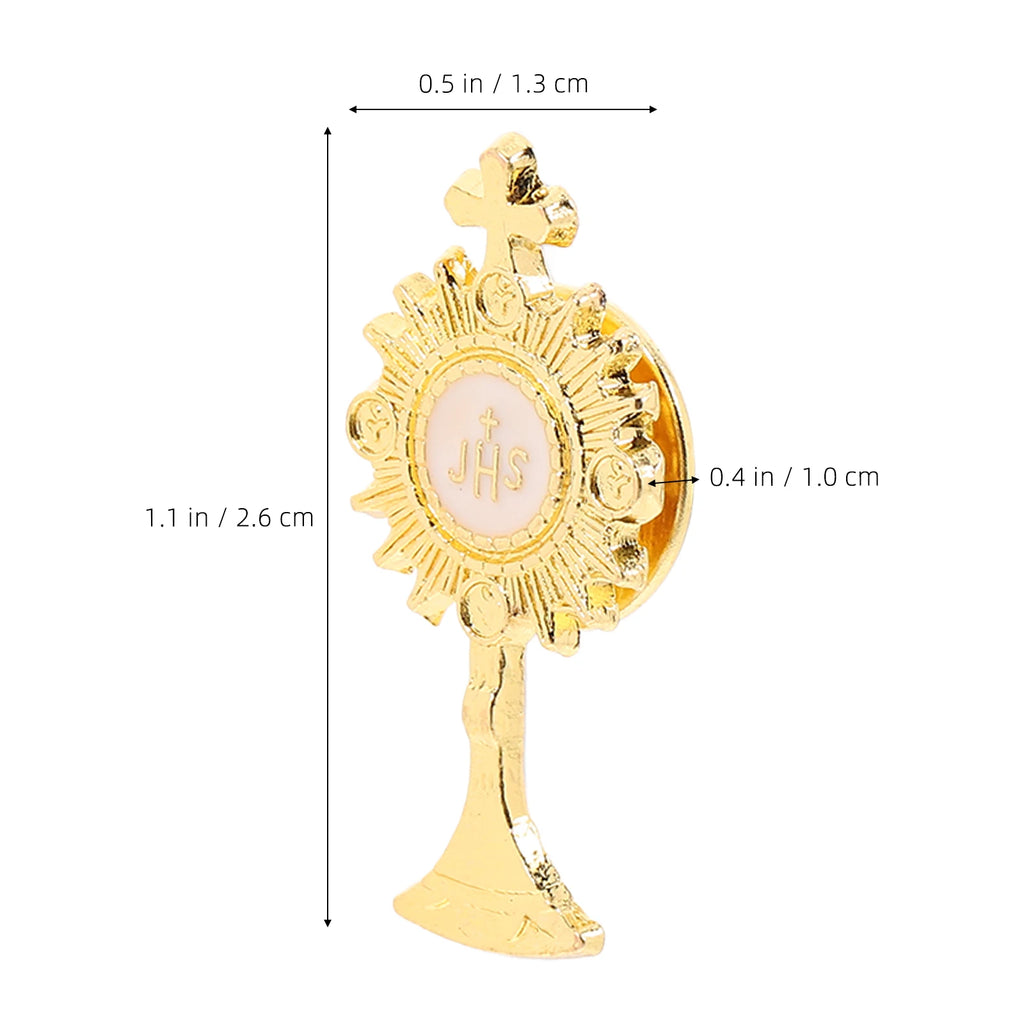 First Communion Breastpin Chalice Cross Pin Religious Brooch Enamel Lapel Tie Pin Jewelry Accessories Holy Communion Keepsake
