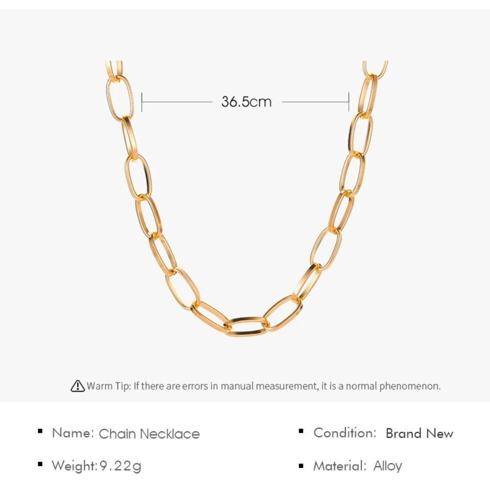 New Arrival Fashion Simple Short Thick Chain Necklace Punk Hip-hop Clavicle Chain for Women Personality Jewelry Accessories Gift