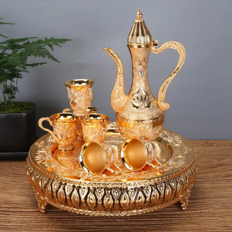 Gold And Silver Wine Glass Set Creative Home European Set Metal Jug Divider High-End Russian Jug