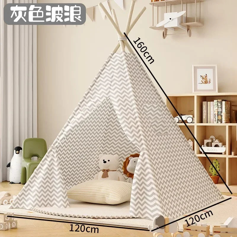 tent for Children Indoor Household Play House Wigwam for Children Portable Folding Tipi Teepee Girl and Boy Castle Play Tents