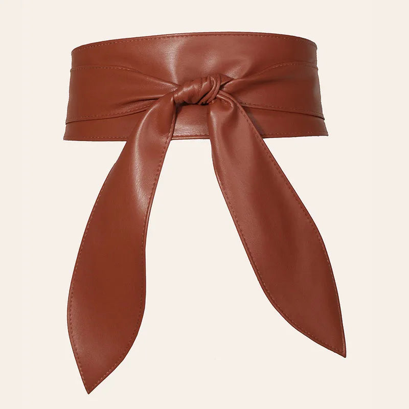 Women's Bow Wide Belt Fashion Corset Woman Decor Waistband High Quality Solid Color Girdles Ribbon Belts For Dresses YF1011