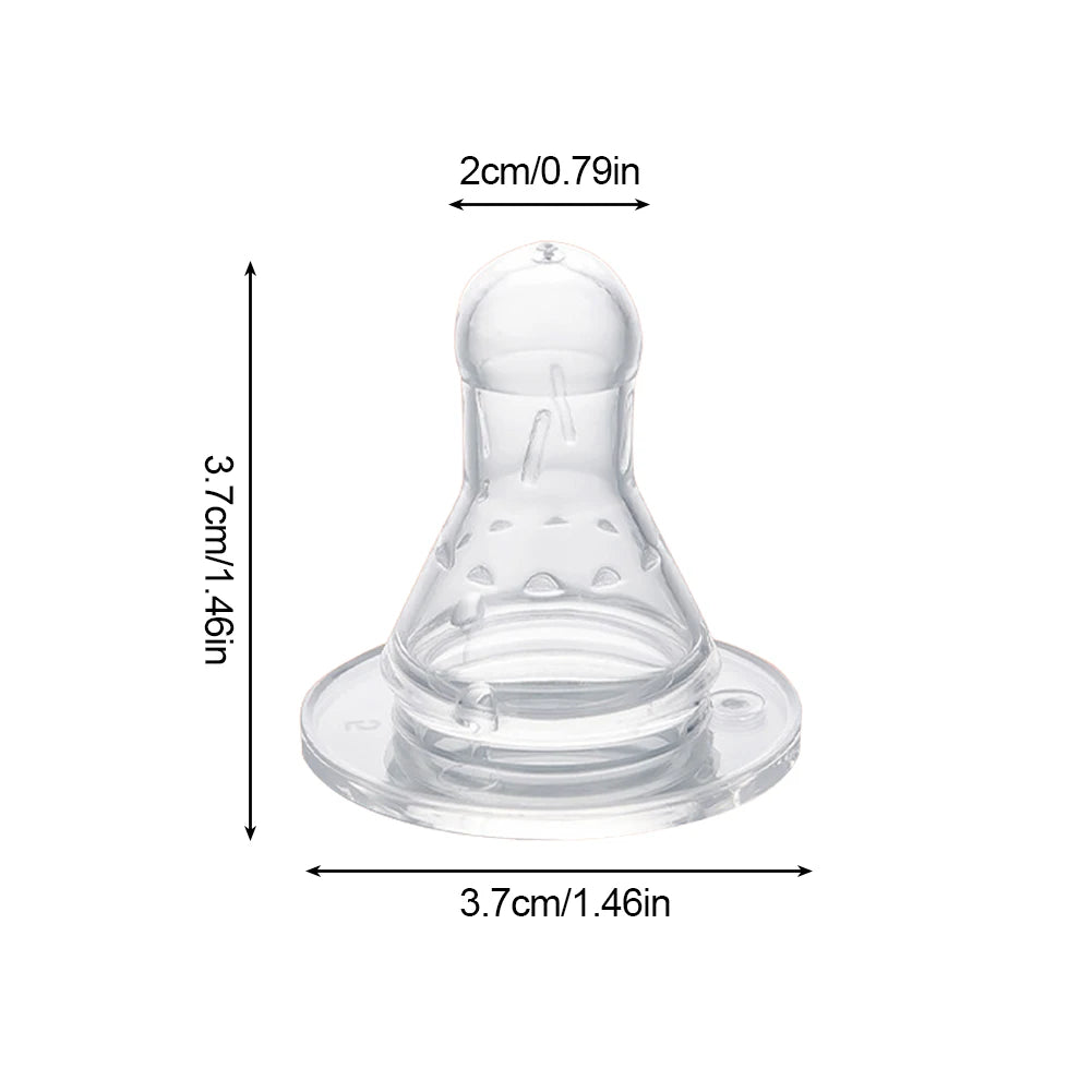 Baby Silicone Pacifier Wide Neck Soft Spiral Teat Nipple Circle Hole Cross Hole Baby Care Bottles Natural Flow Nipples BPA Free