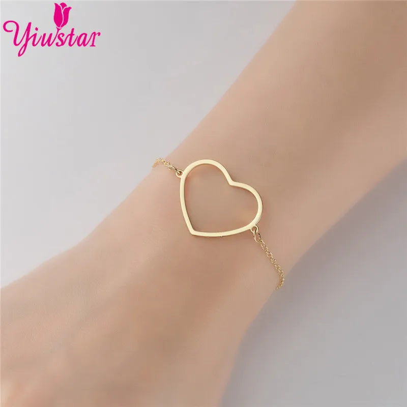New Simple Christian Cross Stainless Steel Chain Bracelets for Women Men Religious Jewelry Lucky Cuff Bangles Gift Wholesale