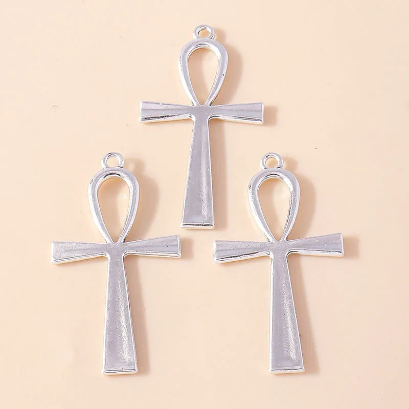 10pcs Steampunk  Crosses Charms for Jewelry Making Black Color Rose Cross Charms Pendant Necklace Keychain Diy Jewelry Findings