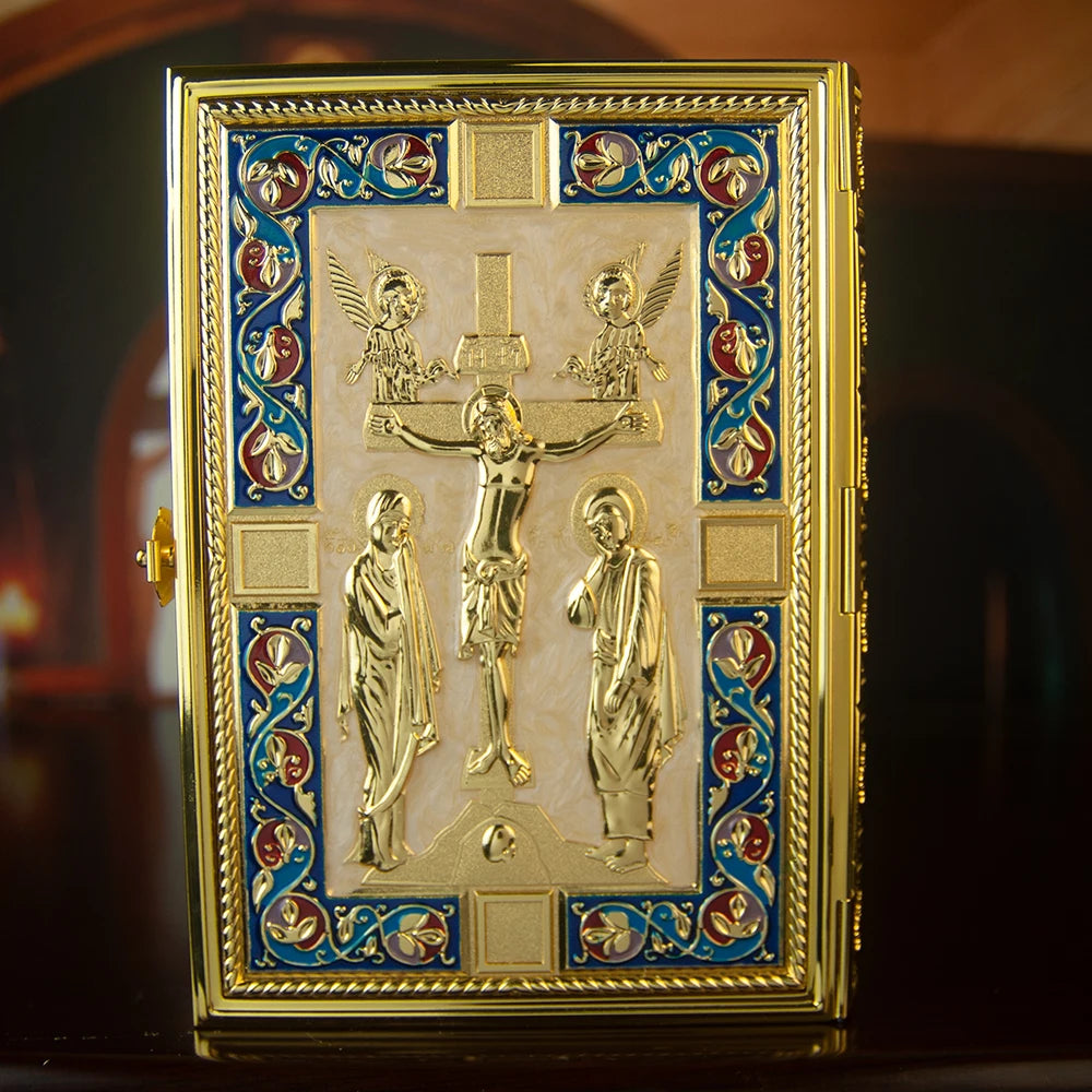 19*14*3.CM Eastern Orthodox Holy Scriptures Gospel Book Cover For Church With High Quality Handmade And Gold Plating