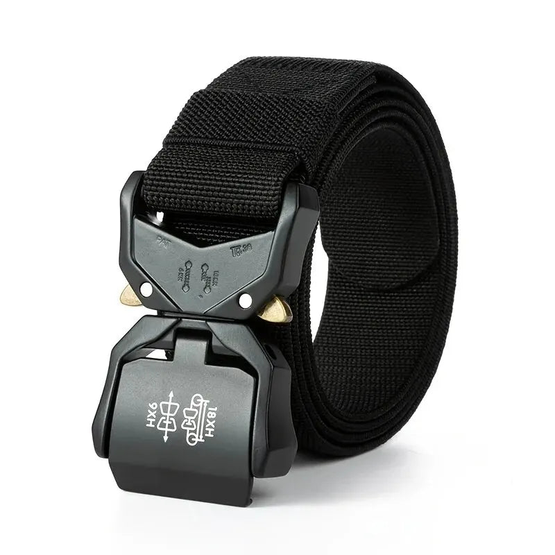 New Outdoors Belt Buckle Quick Release Elastic Belt Casual Tooling Training Belt Men's Trousers Belt