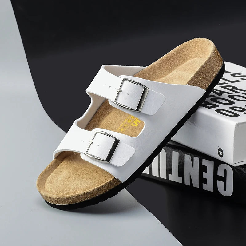 Men Sandals Summer Leather Men's Sandals Women Slippers Non-Slip  Outdoor Beach Casual Shoes Zapatos Hombre Durable Luxury Shoes