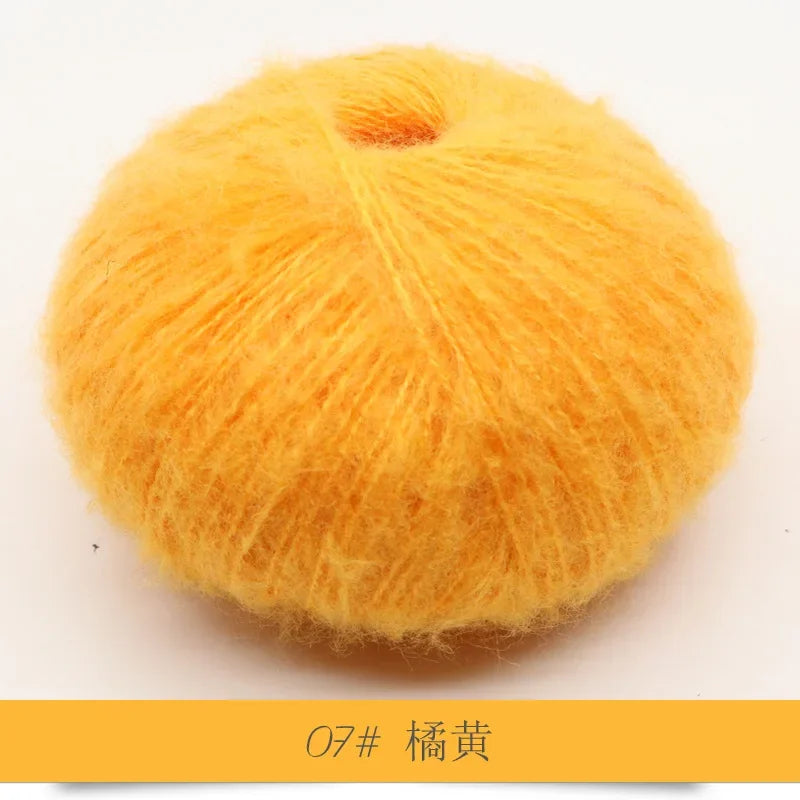 25g Worsted Natural Soft Silk Fine Wool Mohair Yarn Skein Baby Organic Crochet Hand Knitting Sewing Thread Scarf Shawl