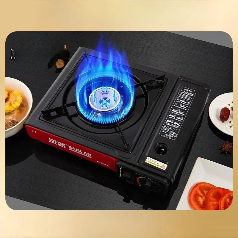 Portable outdoor gas stove, gas stove, commercial camping stove set, household windproof cookware