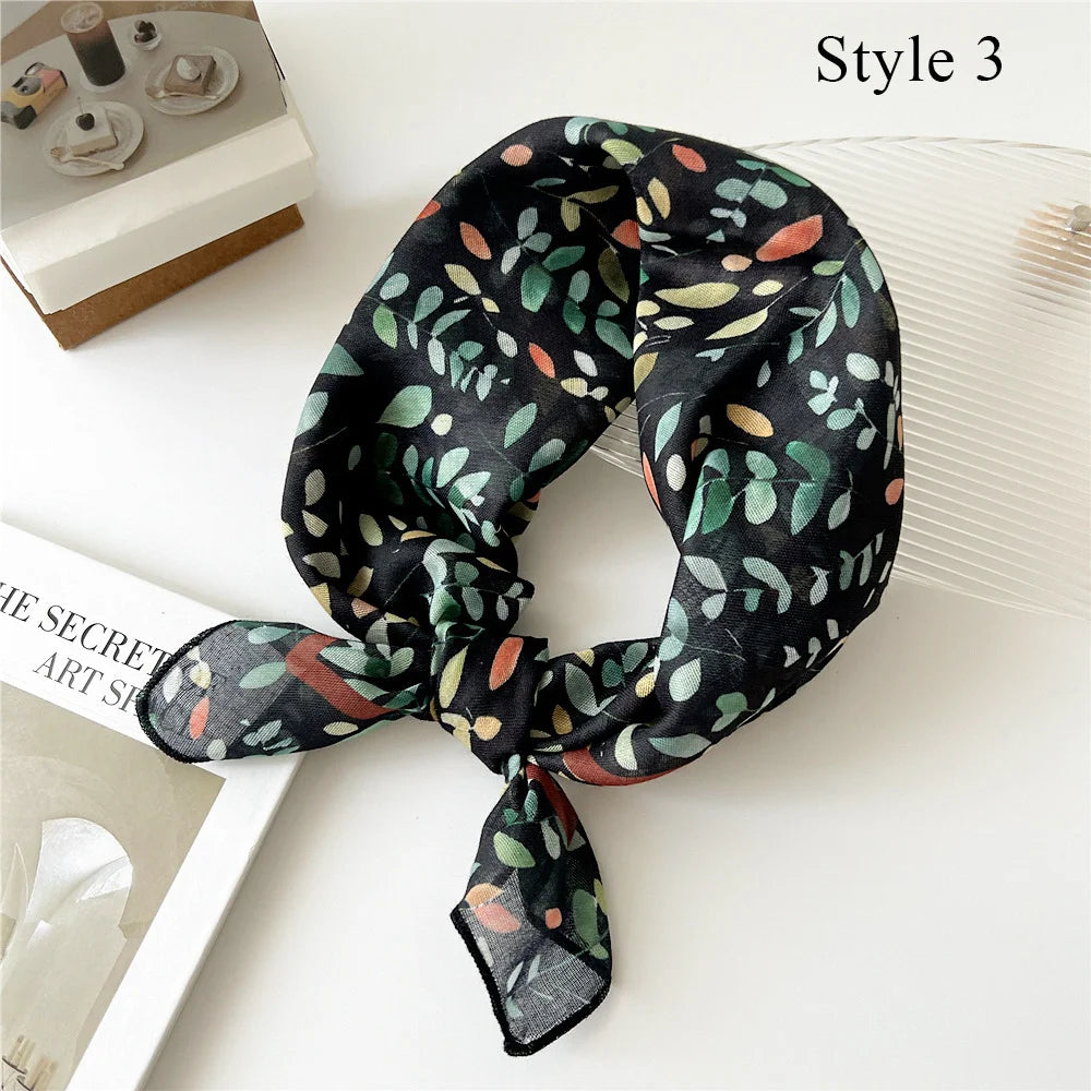 Fashion Cotton Linen Shawl Square Scarf for women sweet Cherry Print Hijabs Ladies Wraps summer sunscreen Bandanas Head scarf