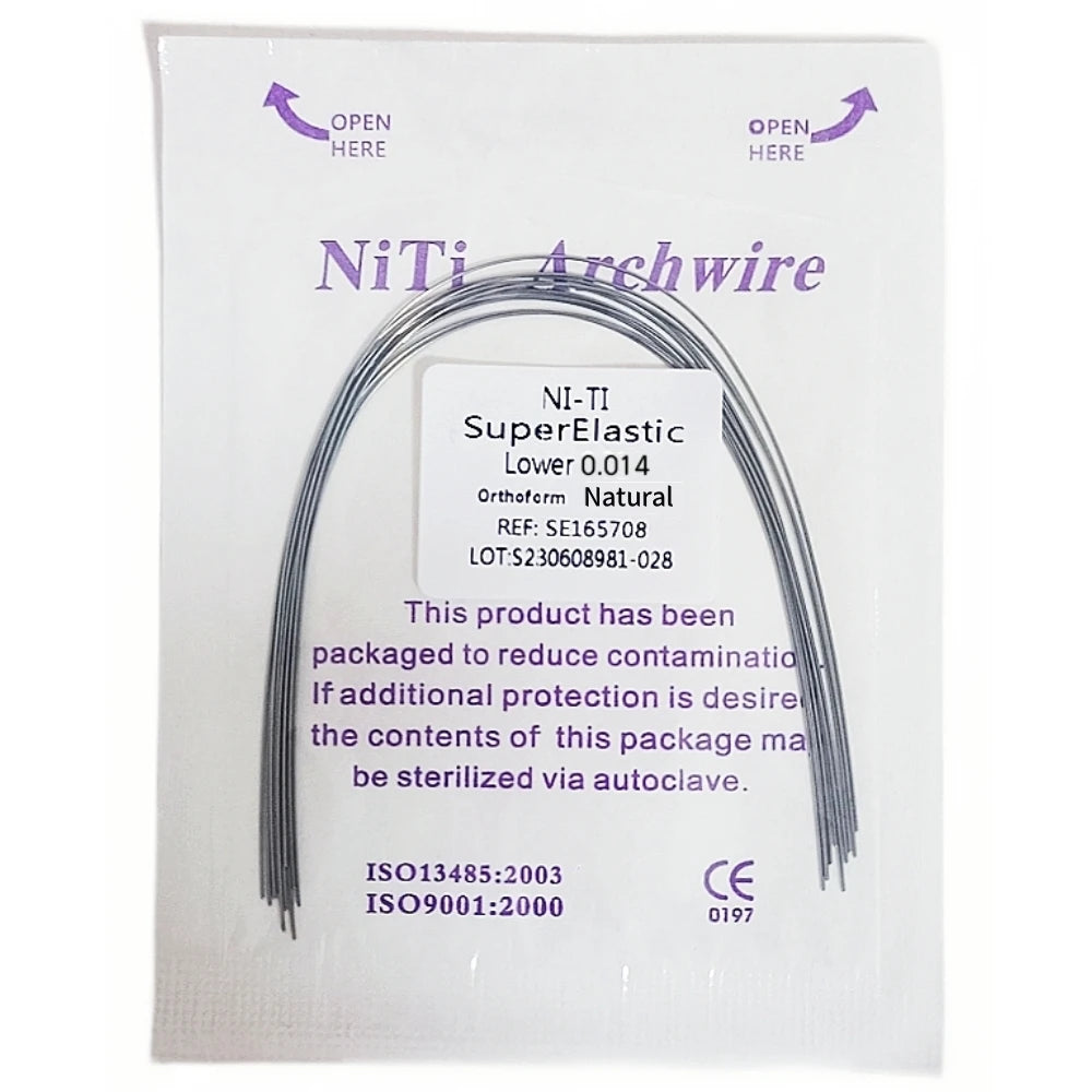10pcs Dental Orthodontic Arch Wires Niti Archwires Natural/Ovoid Form Round/Rectangular Shape Upper Lower for Braces
