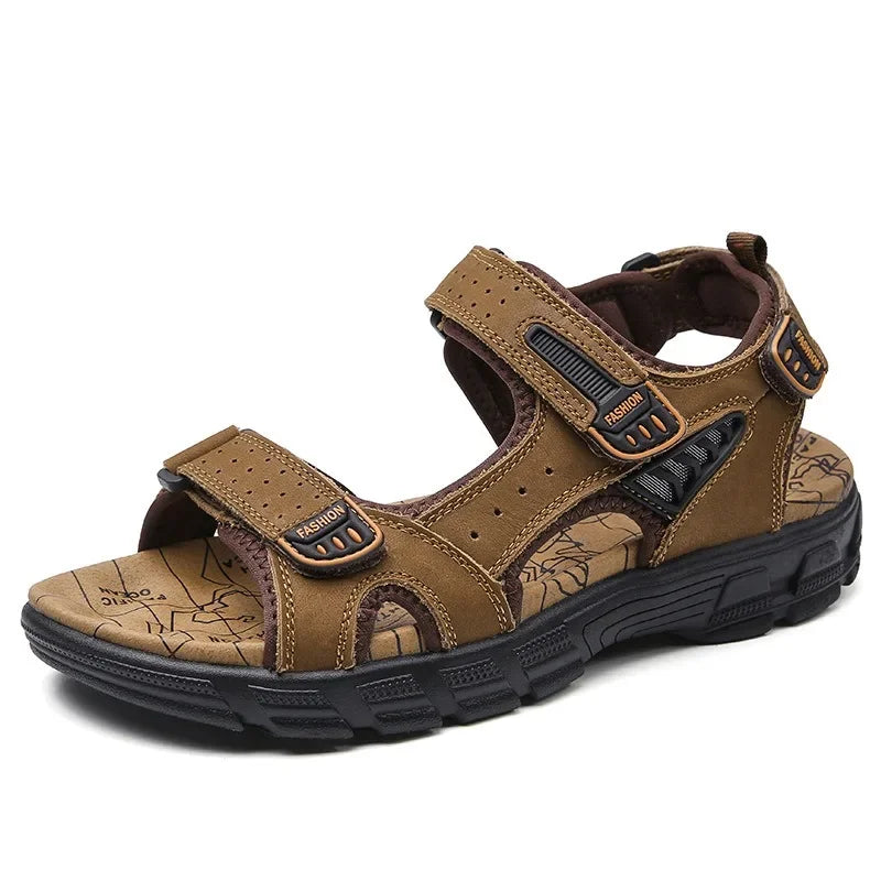 New Mens Sandals Summer Genuine Leather Sandals Men Outdoor Casual Lightweight Sandal Fashion Men Sneakers