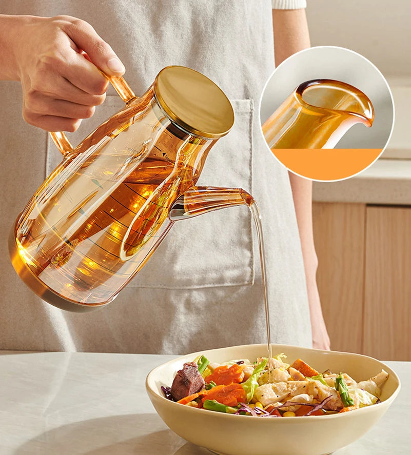 Glass Oil Jugs Household Kitchen Oil Borosilicate Oil Bottle Large-capacity Spice Filling Soy Sauce Bottle Vinegar Canning Jugs