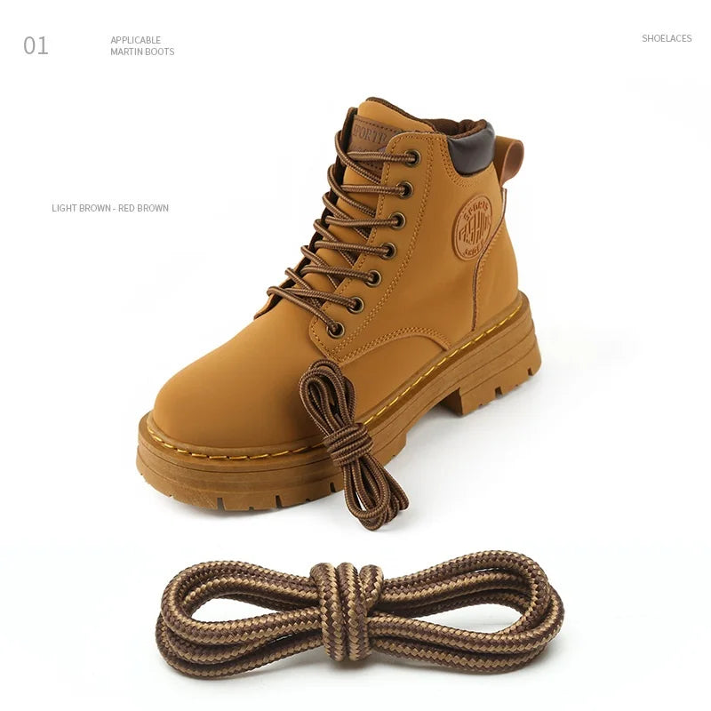 1 Pair 4mm Two-color Striped Round Color Polyester Shoelaces For Work Shoes Martin Boots Leather Boots Shoe Laces 100/120/150CM