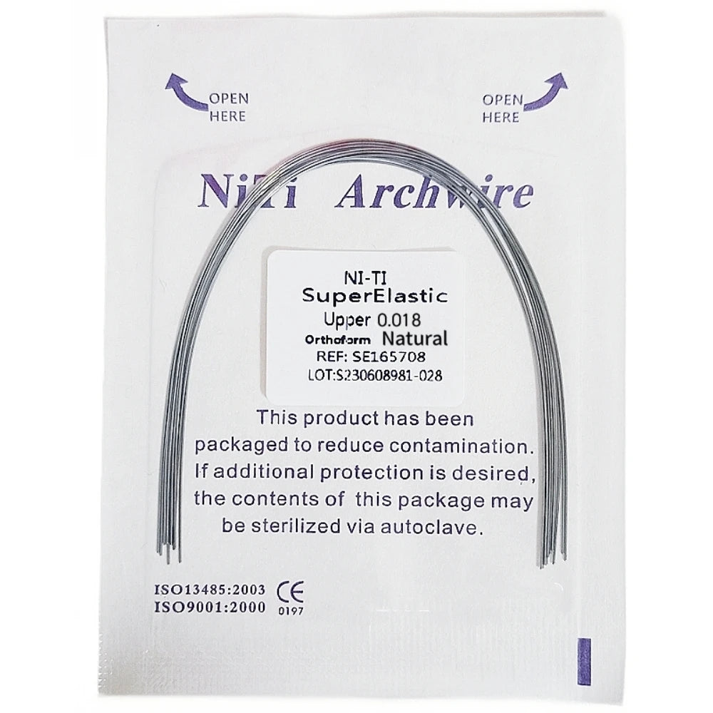 10pcs Dental Orthodontic Arch Wires Niti Archwires Natural/Ovoid Form Round/Rectangular Shape Upper Lower for Braces