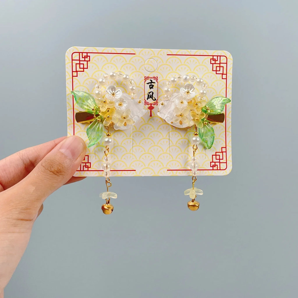 Children's Headwear Ancient Style Girl Hanfu Hair Bundle Wig Accessories Princess Dress Up Gift