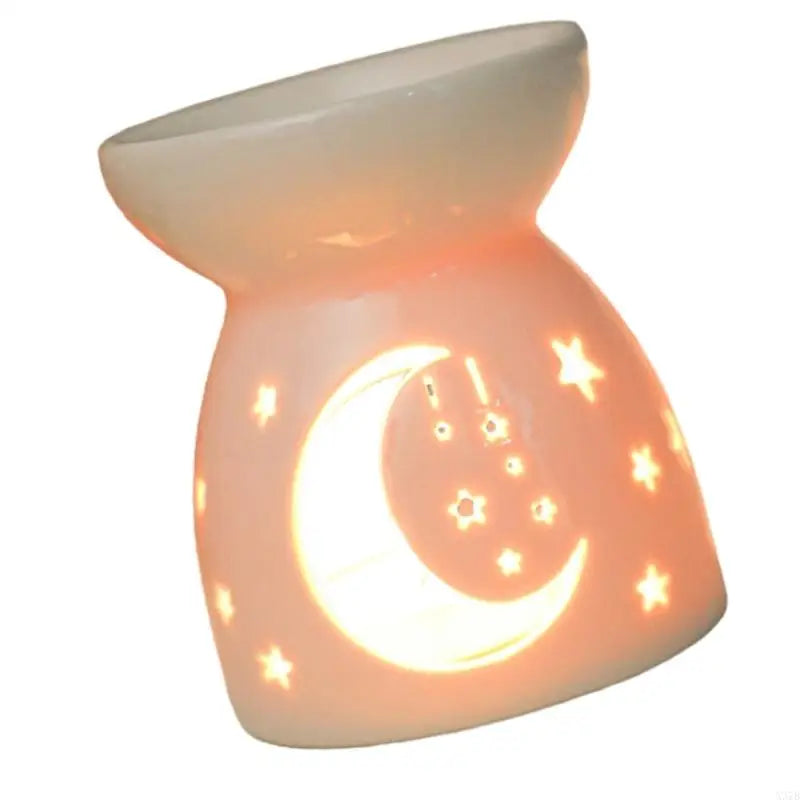 Romantics White Hollowed Ceramics Tealight Holders Essential Oil Diffuser