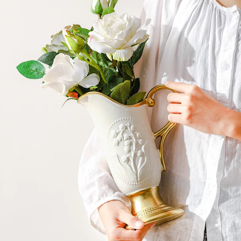 Medieval Ceramic Vases With High Sense Of French Art Ins Wind High Value Creative Ornaments Hydroponics Vase Retro.