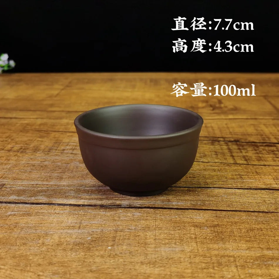 80ml Authentic Yixing Purple Clay Teacup Handmade Meditation Cup Travel Tea Bowl Pu'er Master Tea Cup Chinese Tea Set