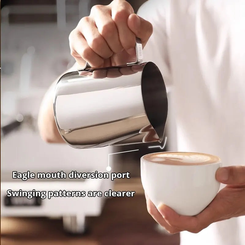 1Pc 150ml Silvery Stainless Steel Milk Frothing Pitcher Steaming Coffee Latte Frother Cup Cappuccino Milk Cream Froth Pitcher
