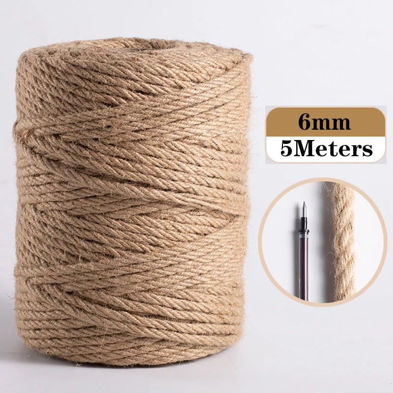 Natural Vintage Jute Rope String 1/2/3/4/5/6/8/10mm DIY Jute Cord  Twine Ribbon Crafts Sewing Handwork Gift Wrap Home Decoration