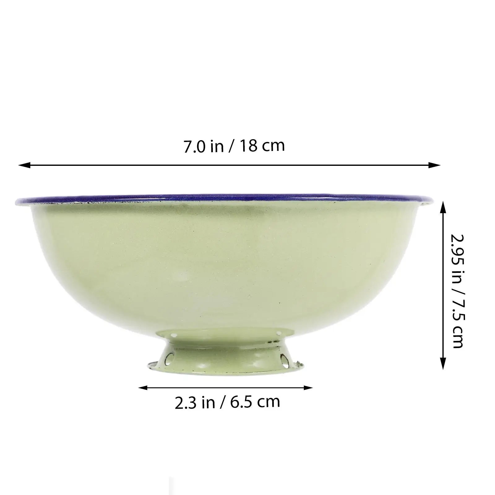 Enamel Bowls Retro Kitchenware Large Capacity Rice Salad Fruit Soup Bowl Vintage Design Classic Color Scheme