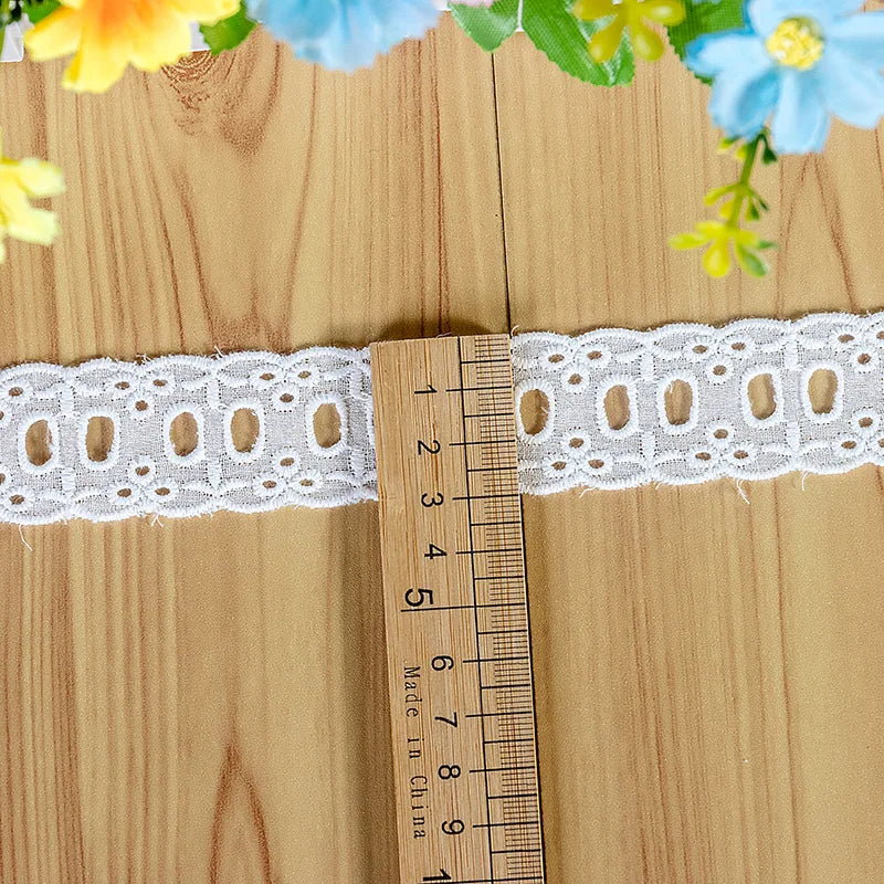 New off White pure cotton cloth Hollow out embroidery can pass ribbon lace women's clothes decoration fabric W155