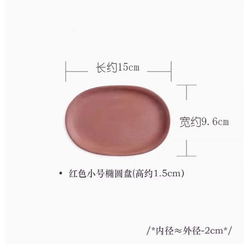 Oval Ceramic Flower Pot Tray,Bonsai Pot Tray,Water Plate,Indoor Outdoor Home Garden Supplies