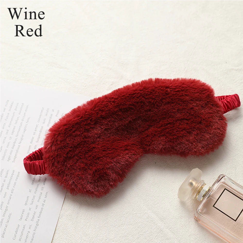 Tcare Lightweight Comfortable Sleep Mask Super Soft Adjustable Rabbit Plush Eye Masks for Sleeping Shift Work Naps for Men Women