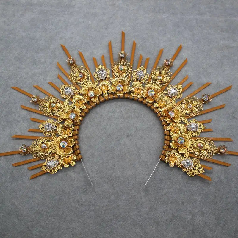 Gothic Crown Headband Goddess Halo Halloween Costume Headwear Party Cosplay Headgear Jewelry Accessories